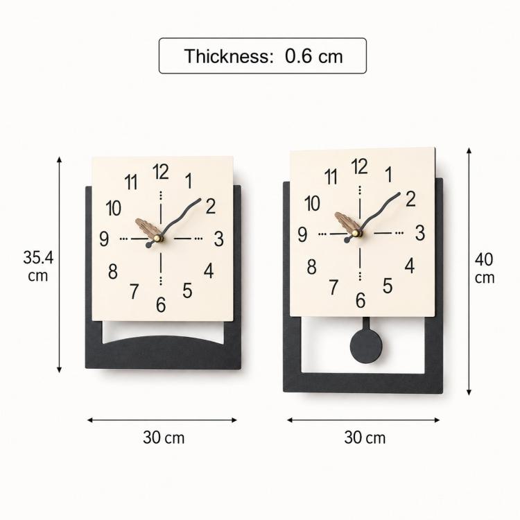 wozoom Minimalist Home Wall Clock Background Wall Decorative Clock, Cream White Standard, Cream White Swing, Pearl White Swing