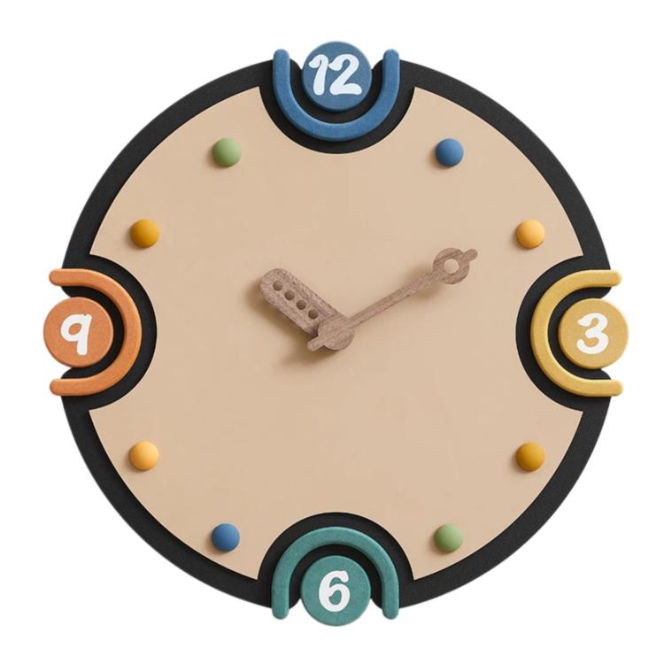 wozoom Modern Cream Style Wall Clock Colorful Wood Silent Non Ticking Decorative Clock