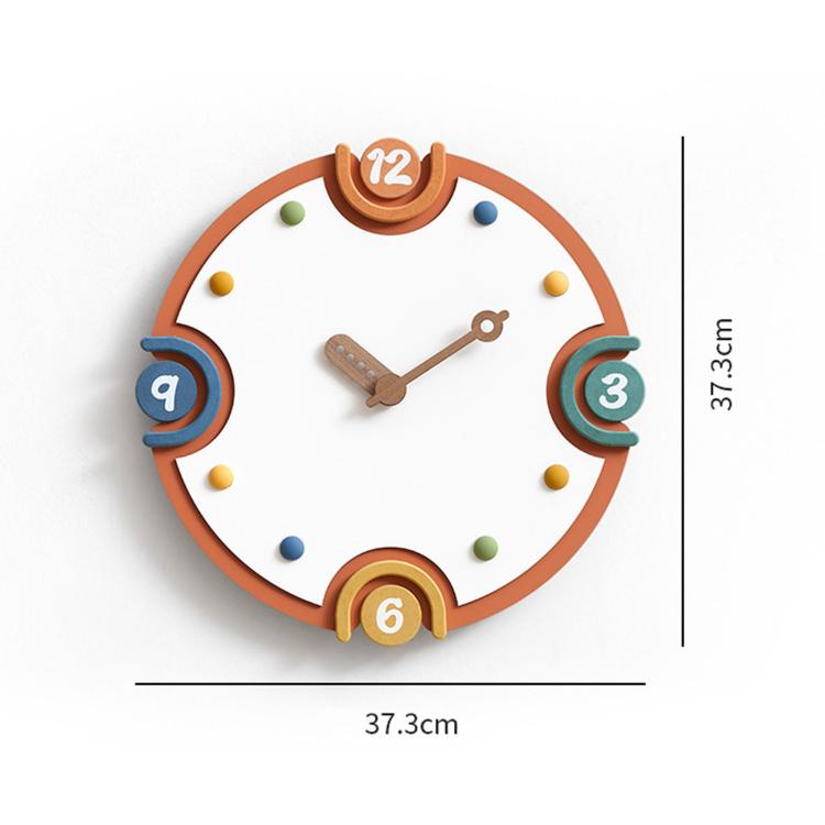 wozoom Modern Cream Style Wall Clock Colorful Wood Silent Non Ticking Decorative Clock