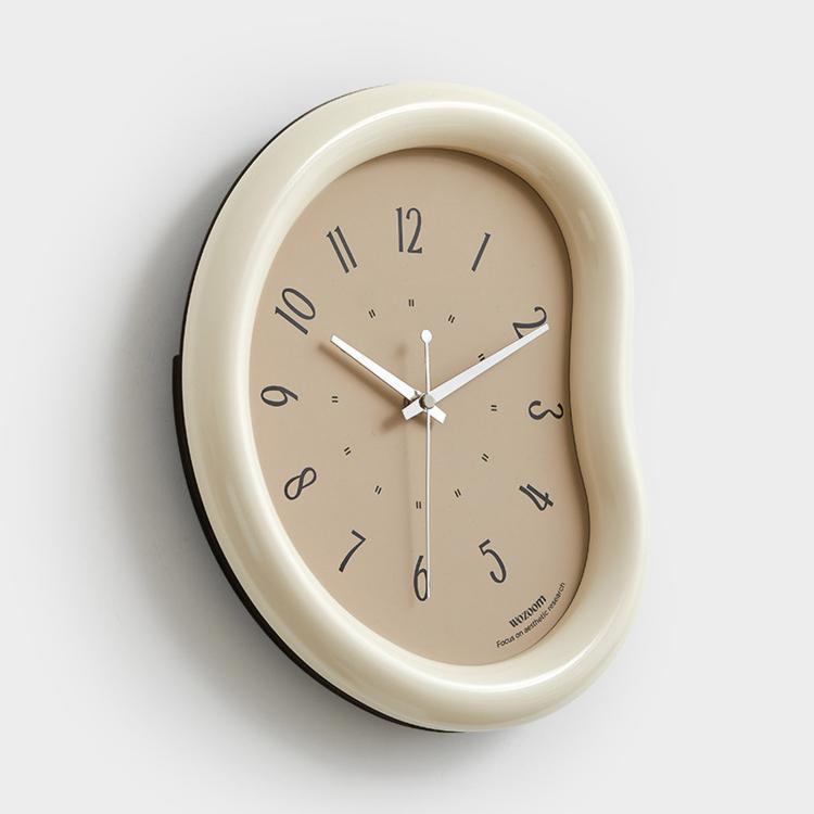 wozoom Living Room Modern Art Wall Clock Minimalist Cream Style Silent Decorative Clock, Flat Black, Framed Cream White, Framed Cream Brown, Framed Black, Dust-proof Cream White, Dust-proof Cream Brown, Dust-proof Black