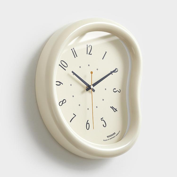 wozoom Living Room Modern Art Wall Clock Minimalist Cream Style Silent Decorative Clock, Flat Black, Framed Cream White, Framed Cream Brown, Framed Black, Dust-proof Cream White, Dust-proof Cream Brown, Dust-proof Black