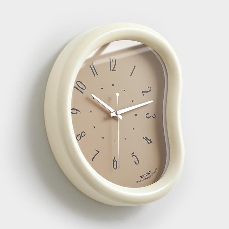 wozoom Living Room Modern Art Wall Clock Minimalist Cream Style Silent Decorative Clock, Flat Black, Framed Cream White, Framed Cream Brown, Framed Black, Dust-proof Cream White, Dust-proof Cream Brown, Dust-proof Black