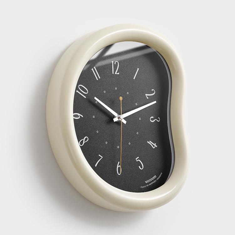 wozoom Living Room Modern Art Wall Clock Minimalist Cream Style Silent Decorative Clock, Flat Black, Framed Cream White, Framed Cream Brown, Framed Black, Dust-proof Cream White, Dust-proof Cream Brown, Dust-proof Black