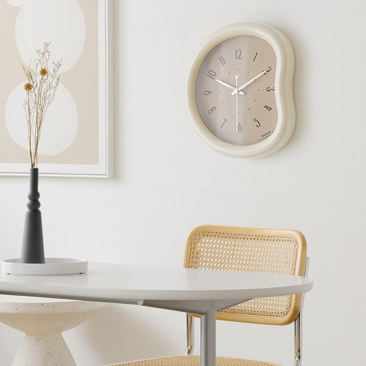 wozoom Living Room Modern Art Wall Clock Minimalist Cream Style Silent Decorative Clock, Flat Black, Framed Cream White, Framed Cream Brown, Framed Black, Dust-proof Cream White, Dust-proof Cream Brown, Dust-proof Black