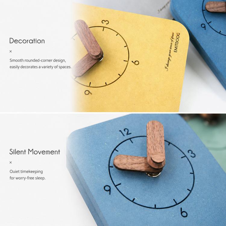 wozoom Silent Desk Clock Small Wooden Table Wall Clock