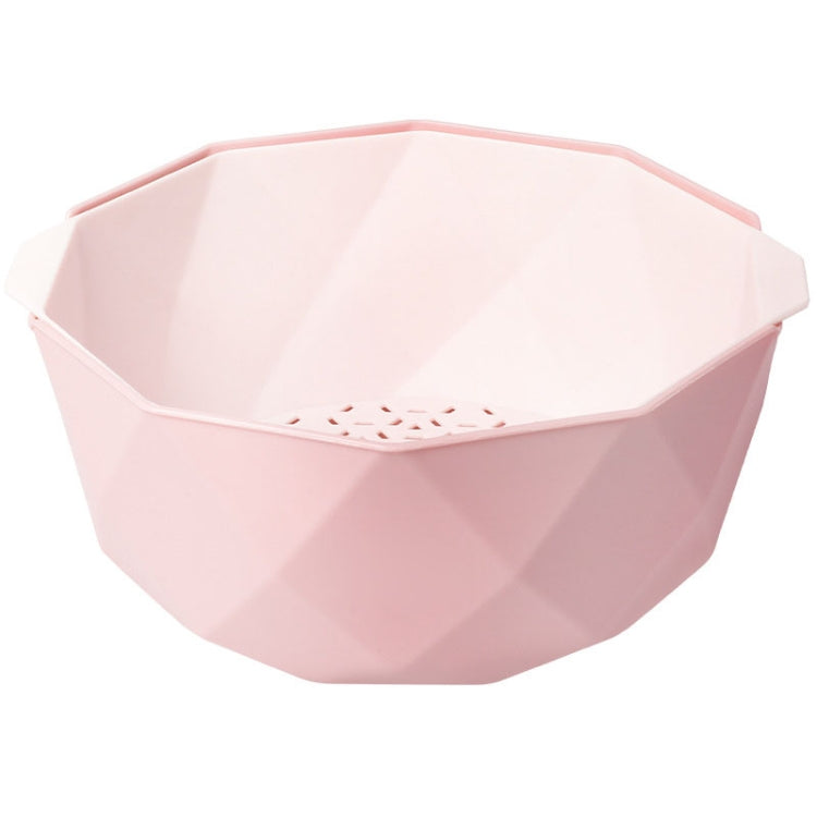 Double-layer Hollow Drain Basket Household Plastic Multi-function Washing Vegetables and Fruit Dishes, Small, Large
