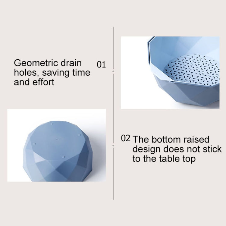 Double-layer Hollow Drain Basket Household Plastic Multi-function Washing Vegetables and Fruit Dishes, Small, Large