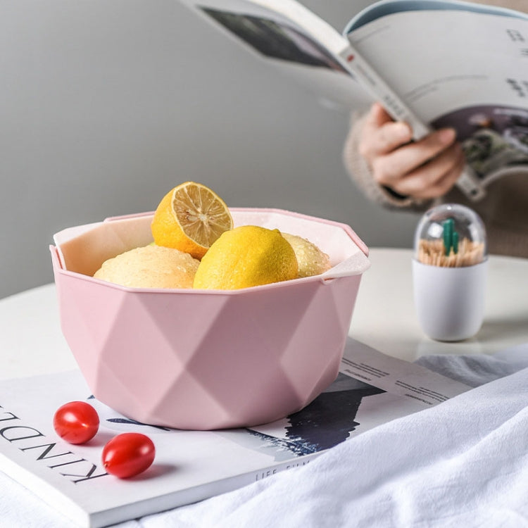 Double-layer Hollow Drain Basket Household Plastic Multi-function Washing Vegetables and Fruit Dishes, Small, Large
