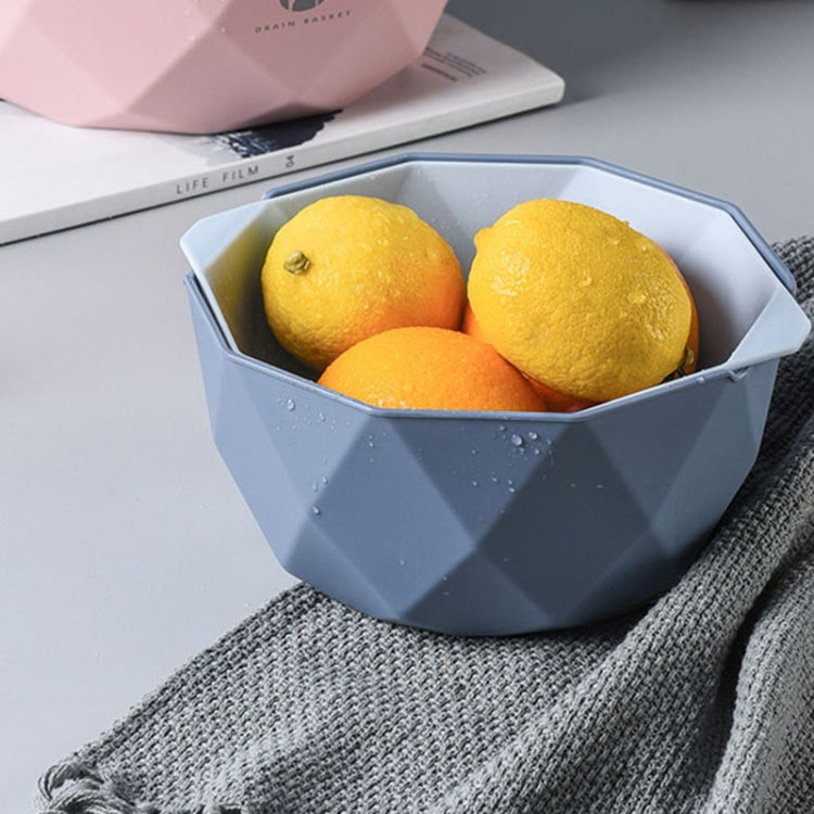 Double-layer Hollow Drain Basket Household Plastic Multi-function Washing Vegetables and Fruit Dishes, Small, Large