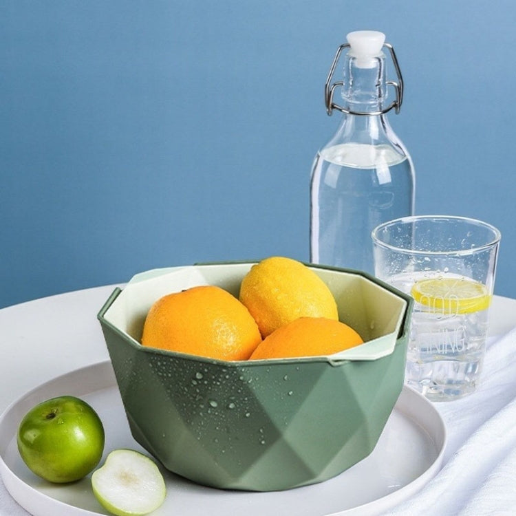 Double-layer Hollow Drain Basket Household Plastic Multi-function Washing Vegetables and Fruit Dishes, Small, Large