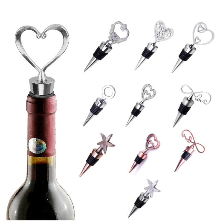 Metal Special Shape Wine Stopper, Starfish Red Bronze Shape, Starfish Silver Shape, Alphabet Red Bronze Shape, Alphabet Silver Shape, Heart to Heart Red Bronze Shape, Heart to Heart Silver Shape, Ring Shape, True Love Shape, Heart of Fujiro Shape      ...