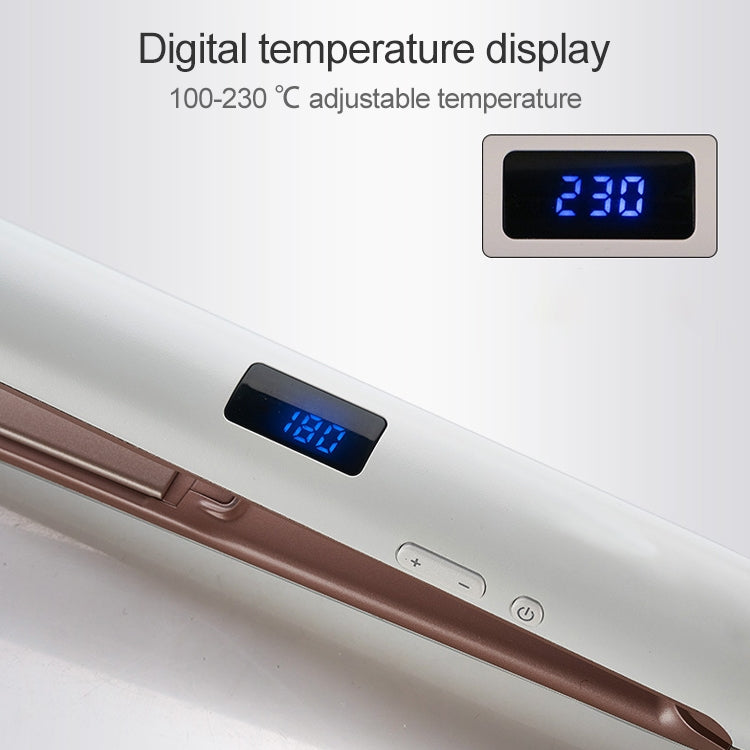 Hair Straightener Iron LED Display Ceramic Coating Plate Ionic Curling Iron, EU