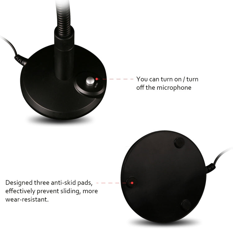 USB Condenser Microphone with Cable for Computer PC Desktop Laptop Notebook Cable Recording Gaming Podcasting, Black