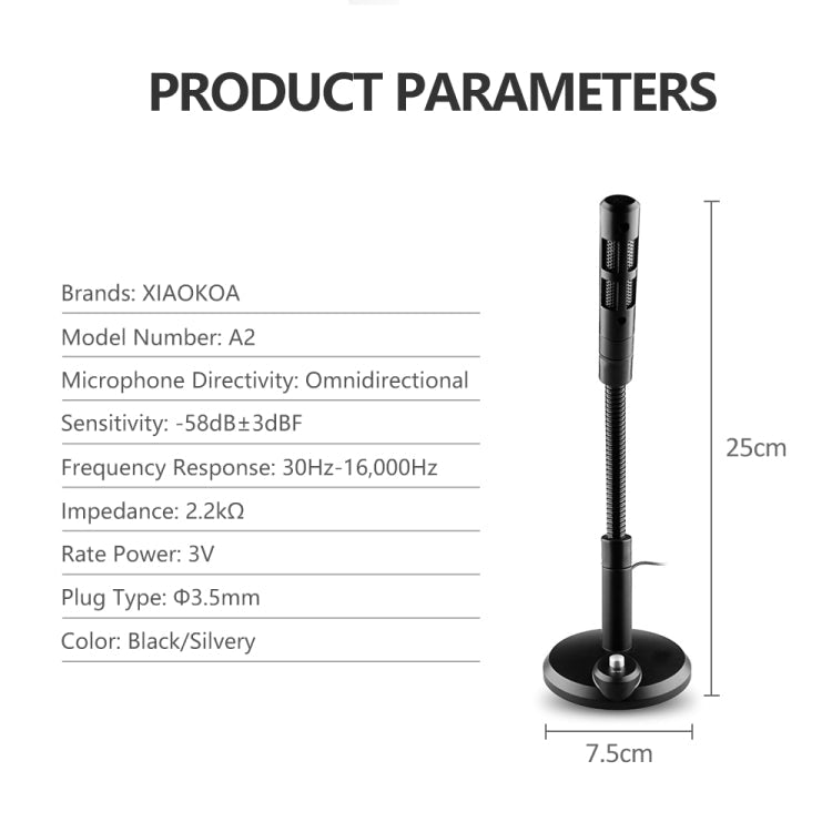 USB Condenser Microphone with Cable for Computer PC Desktop Laptop Notebook Cable Recording Gaming Podcasting, Black