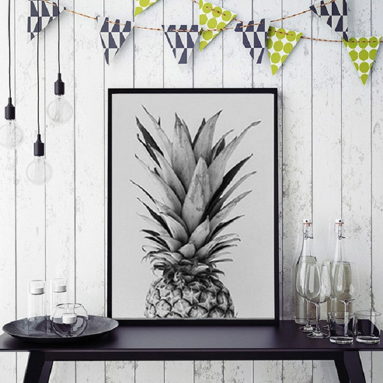 2pcs Modern Minimalist Pineapple Letter Frameless Decorative Painting Living Room Core, 15x20cm, 20x25cm
