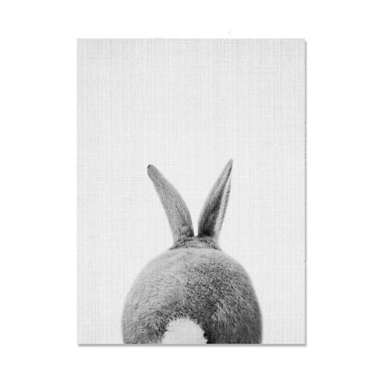 Rabbit Before and After the Computer Printing Decorative Painting Frameless Core, 30x40cm