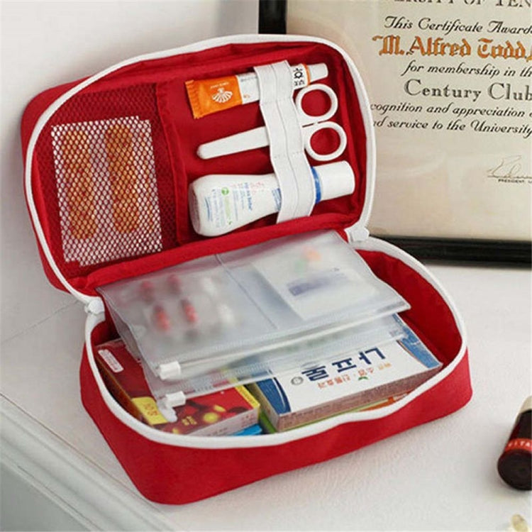 Travel First Aid Kit Bag Home Emergency Medical Survival Rescue Box, 23x13x7.5cm (Red)