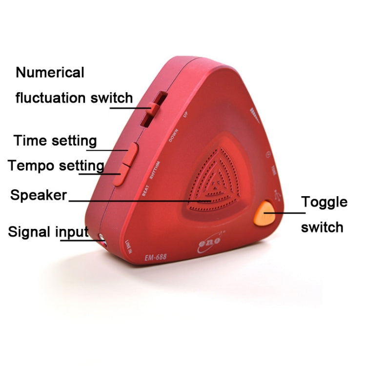 ENO EM-688 Electronic Vocal Rechargeable Metronome For Piano/Guitar/Drum/Guzheng/Violin, EM-688 (Black), EM-688 (Red), EM-688 (Blue)