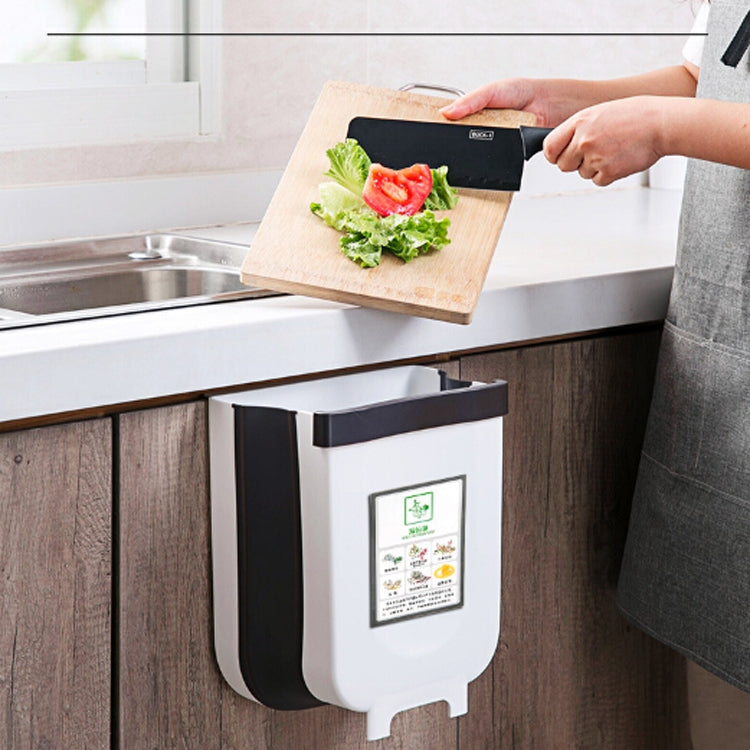 Foldable Hanging Kitchen Trash Can, 23x6x29cm