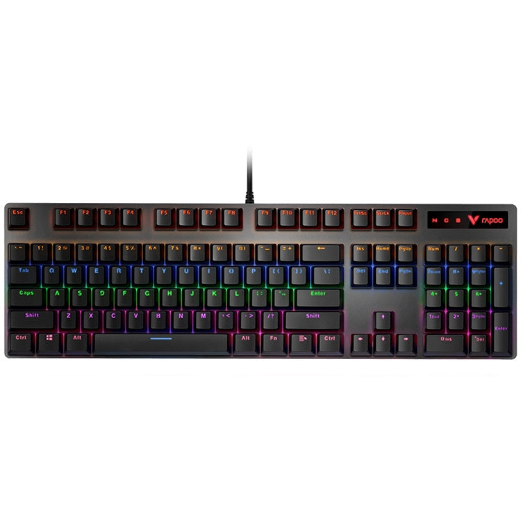 Rapoo V500 PRO Mixed Light 104 Keys Desktop Laptop Computer Game Esports Office Home Typing Wired Mechanical Keyboard, Black Shaft, Green Shaft, Tea Shaft, Red Shaft