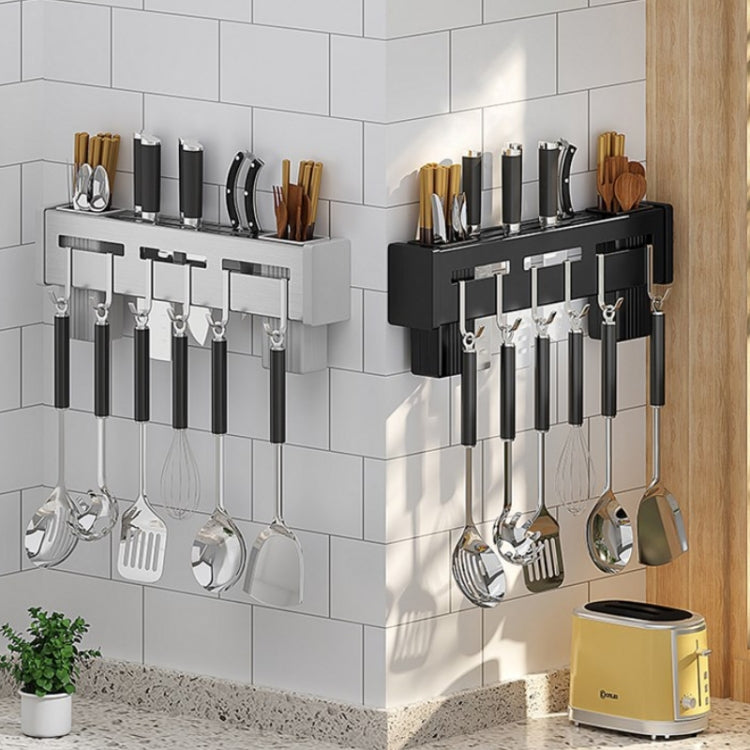 Kitchen Wall-mounted Rack Free Punching Chopsticks Holder, Brushed 30cm, Brushed 40cm, Brushed 50cm, Brushed 60cm, Black 30cm, Black 40cm, Black 50cm, Black 60cm