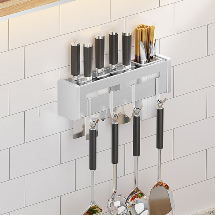 Kitchen Wall-mounted Rack Free Punching Chopsticks Holder, Brushed 30cm, Brushed 40cm, Brushed 50cm, Brushed 60cm, Black 30cm, Black 40cm, Black 50cm, Black 60cm