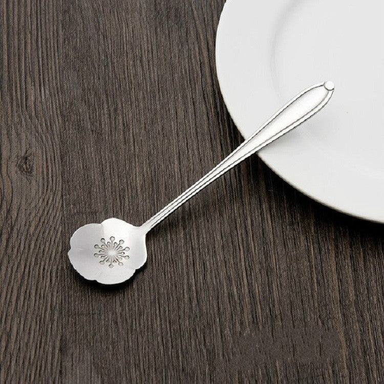 3 PCS Stainless Steel Household Creative Flower Spoon Coffee Stirring Spoon, Sun Flower Spoon, Sunflower Spoon, Pansy Flower Spoon, Bellflower Spoon, Plum Flower Spoon, Cosmos Flower Spoon