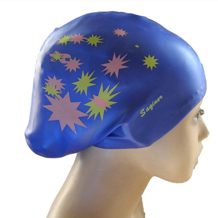 Printed Silicone Swimming Cap Waterproof Swimming Cap for Long Hair, Long Hair Swimming Cap, Long Hair Printed Swimming Cap(Purple), Long Hair Printed Swimming Cap(Gray), Long Hair Printed Swimming Cap(Navy Blue), Long Hair Printed Swimming Cap(Sky Blue)