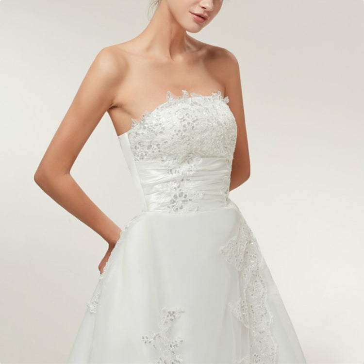 Vintage Lace Slim Slimming Tube Top Long Trailing Wedding Dress, M, L, XL