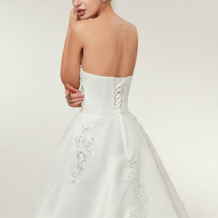Vintage Lace Slim Slimming Tube Top Long Trailing Wedding Dress, M, L, XL