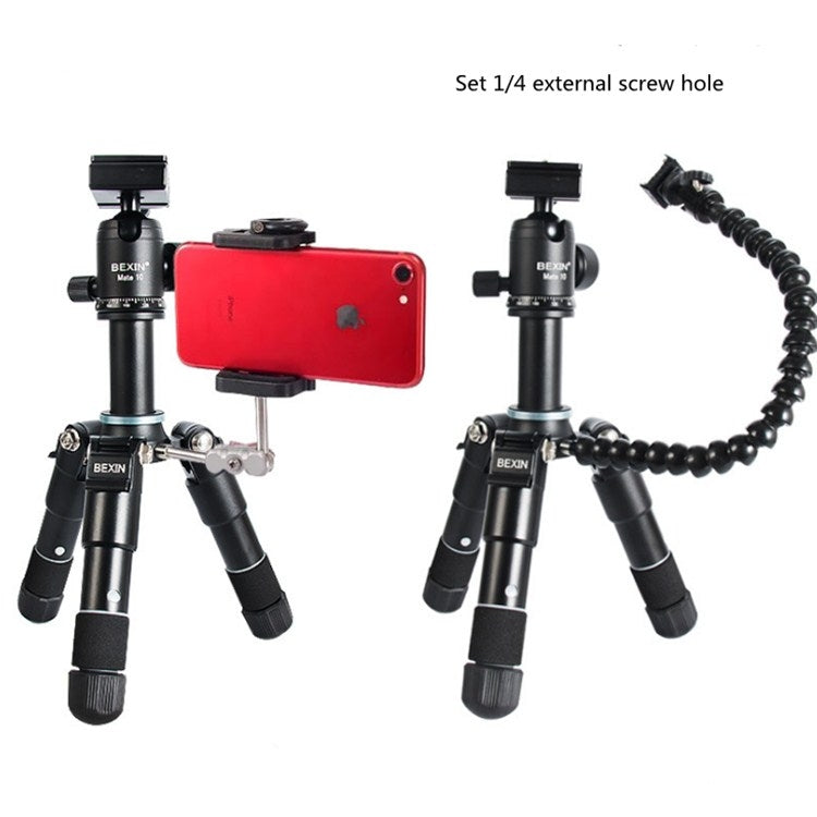 BEXIN Mate 10 Mobile Phone Camera Desktop Aluminum Alloy Tripod Mount Live Broadcast Selfie Stick Tripod, BEXIN Mate 10