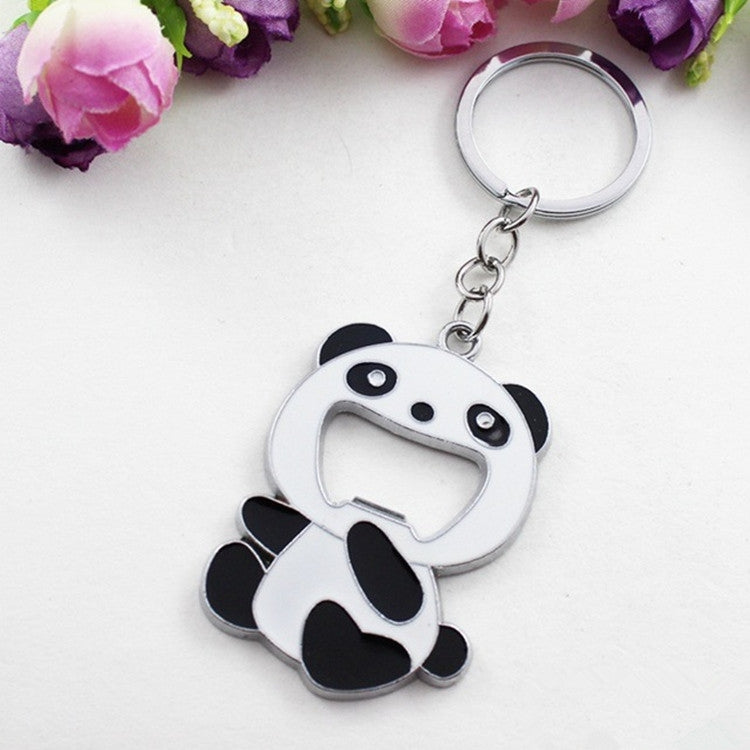 Cartoon Animal Shape Beer Bottle Opening Tool Opener Panda Keychain Pendant, Animal Shape Beer Bottle Opening