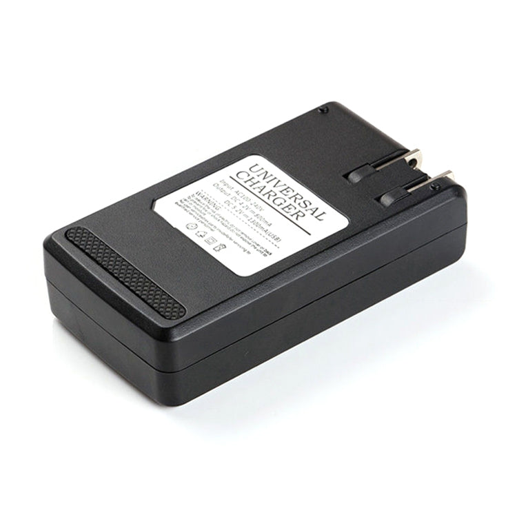 Universal Cell Phone Battery Charger with USB Output & LCD Display, US Plug, 800mA/1300mA