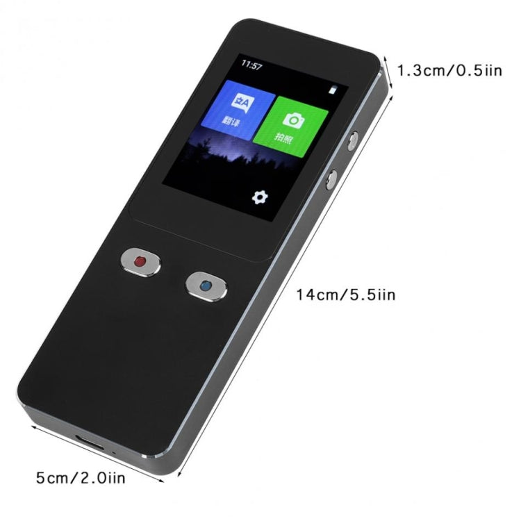 T9+ Portable WIFI Smart Voice Translator Smart Business Travel Real Time AI Translator Translation Machine 27 Languages Translator, T9+ Black