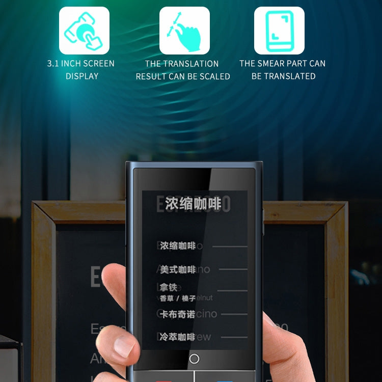 Z6 4G Version 3.1 inch Screen Smart Voice Translator for Business Travel 1GB+16GB Support 138 Languages Inter-Translation