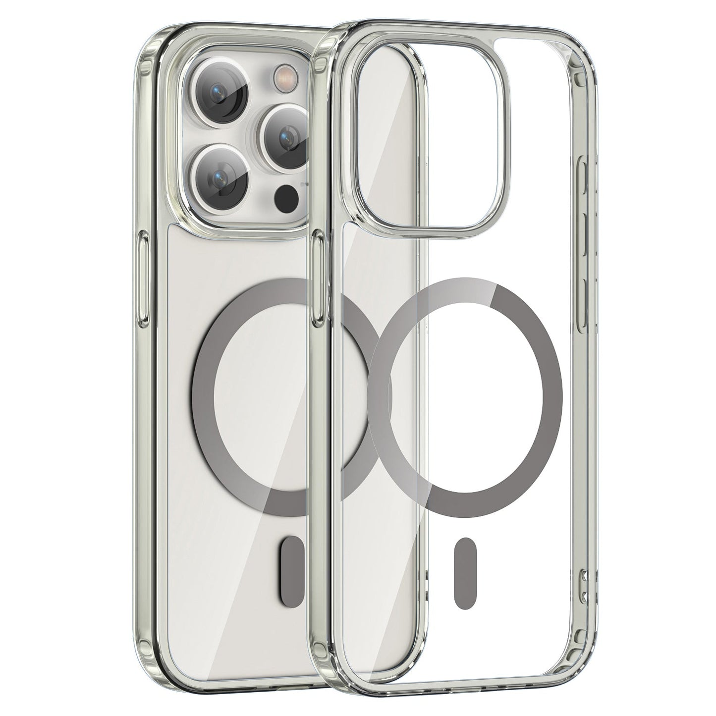 iPhone 15 Pro Max Crystal Clear Magnetic Slim-Fit Protective Case with MagSafe for Wireless Charging