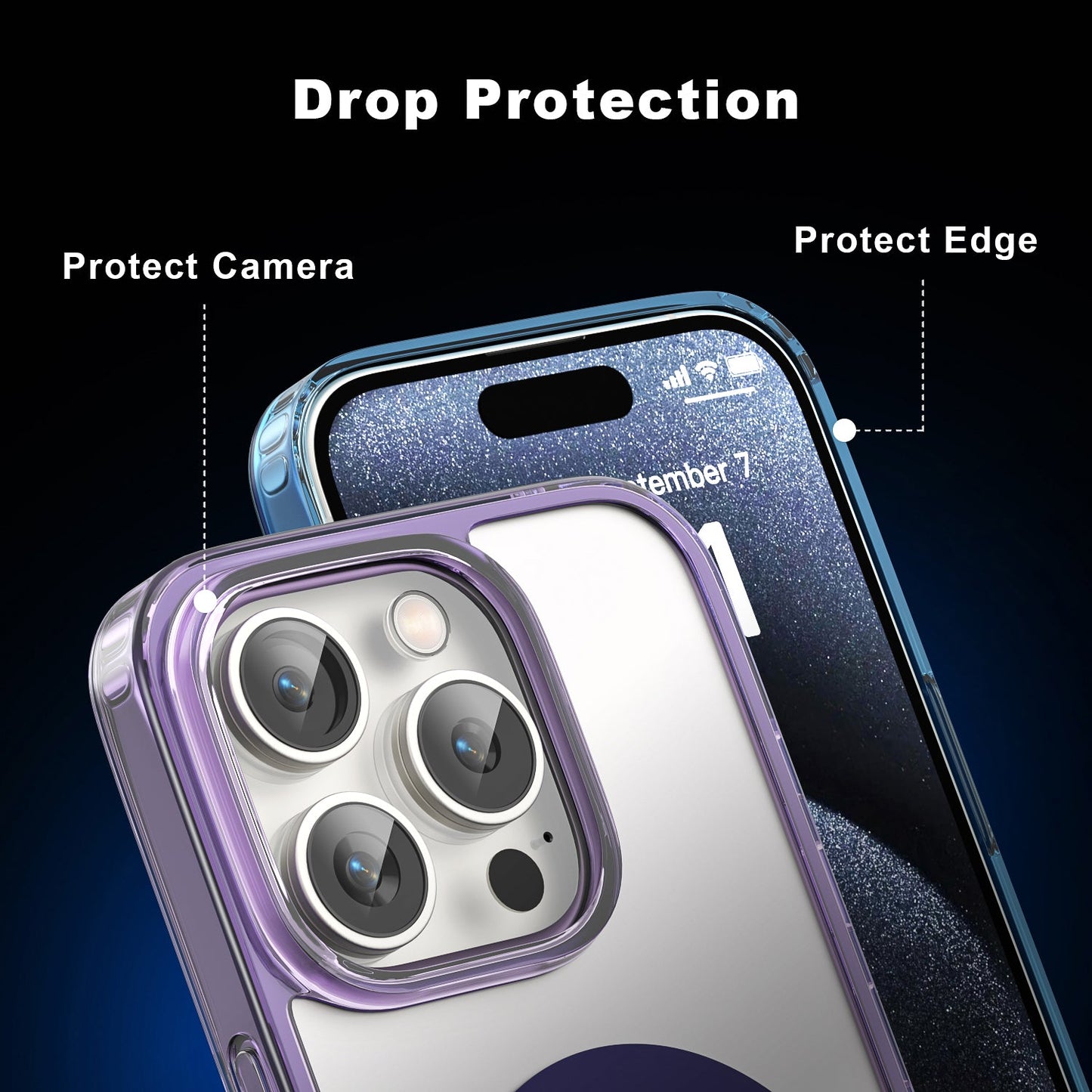 iPhone 15 Pro Max Crystal Clear Magnetic Slim-Fit Protective Case with MagSafe for Wireless Charging