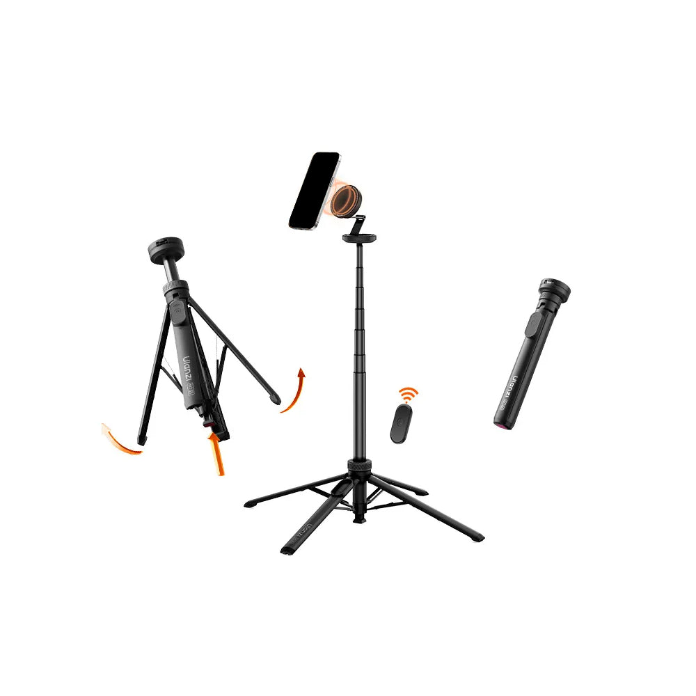 MT85 Torch Master Snap V2 Portable Phone and Camera Magnetic Tripod (Black)