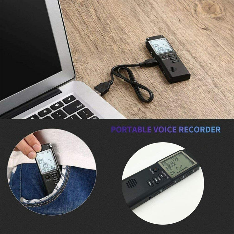 T60 Monochrome Screen HD Noise Reduction Digital Voice Recorder, 16G, Support MP3 / WAV Format, 16G