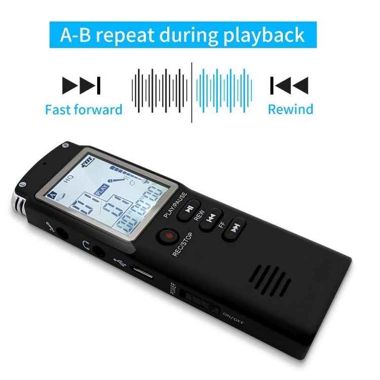 T60 Monochrome Screen HD Noise Reduction Digital Voice Recorder, 16G, Support MP3 / WAV Format, 16G