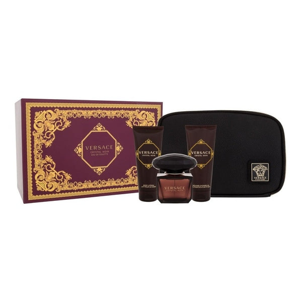 Versace Crystal Noir Gift Set 90ml EDT + 100ml Body Lotion + 100ml Shower Gel + Bag