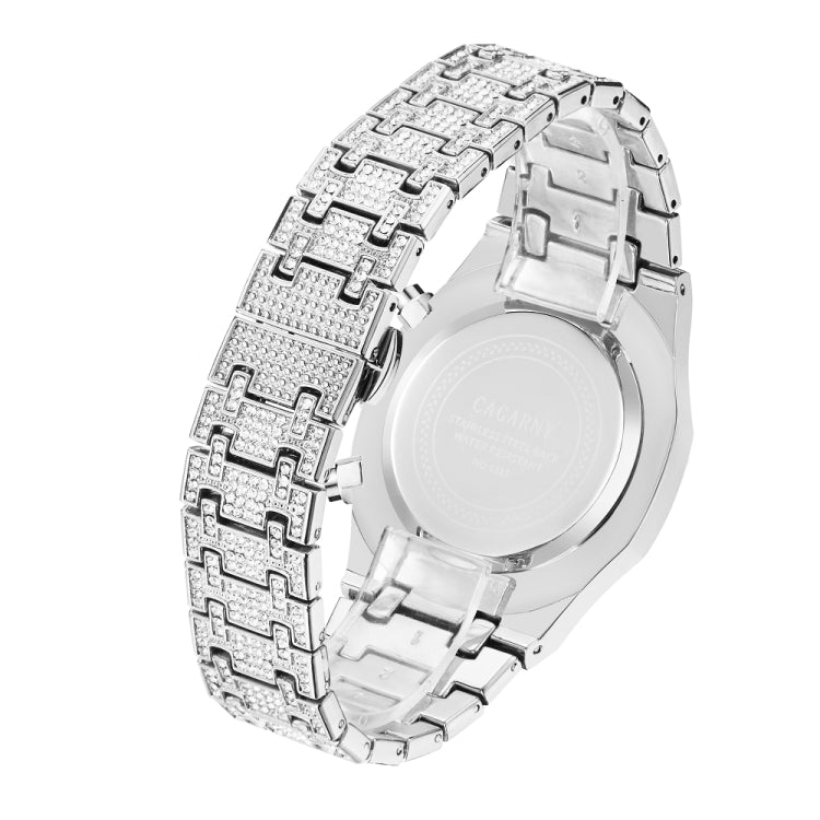 CAGARNY 6881 Diamond-studded Six-needles Guartz Dual Movement Watch Men Stainless Steel Strap Watch (Gold Shell Gold Dial), WA0334JB, WA0334JW, WA0334L, WA0334SB, WA0334SW