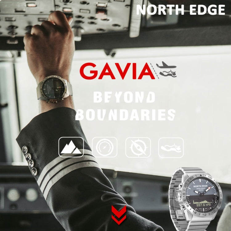 North Edge GAVIA Men Outdoor Sport 50m Waterproof Smart Digital Watch Diving Watch, Support Barometer & Pedometer, GAVIA
