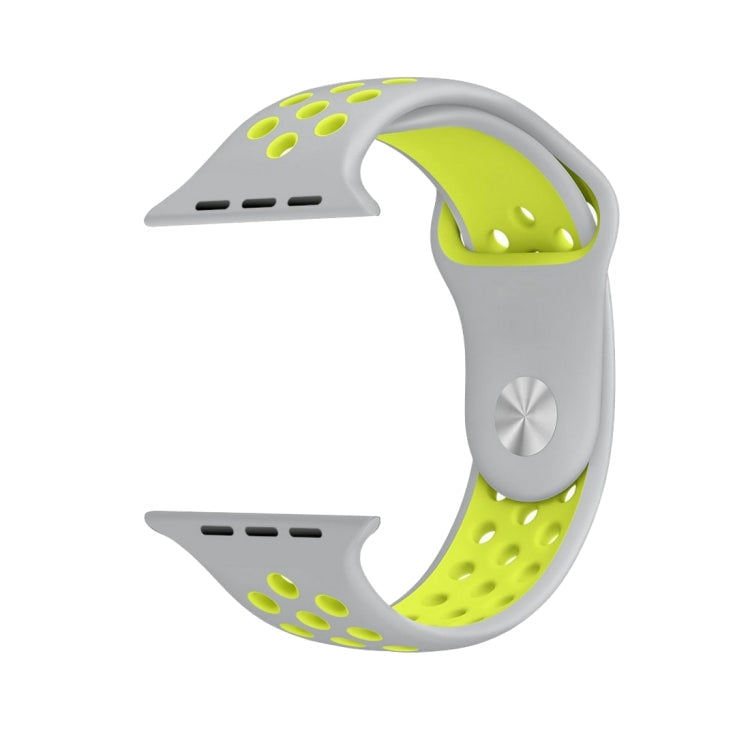 For Apple Watch Series 10 42mm / 9&8&7 41mm / SE 3&SE 2&6&SE&5&4 40mm / 3&2&1 38mm Fashionable Classical Silicone Sport Watch Band(Grey White), WA1230A, WA1230B, WA1230BG, WA1230BH, WA1230BL, WA1230BM, WA1230BR, WA1230BY, WA1230C, WA1230D, WA1230DW    ...
