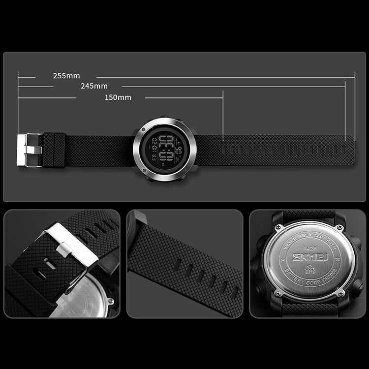 SKMEI 1416 Multifunctional Outdoor Fashion Noctilucent Waterproof Steel Ring Digital Watch, Steel Ring, 1416 Steel Ring