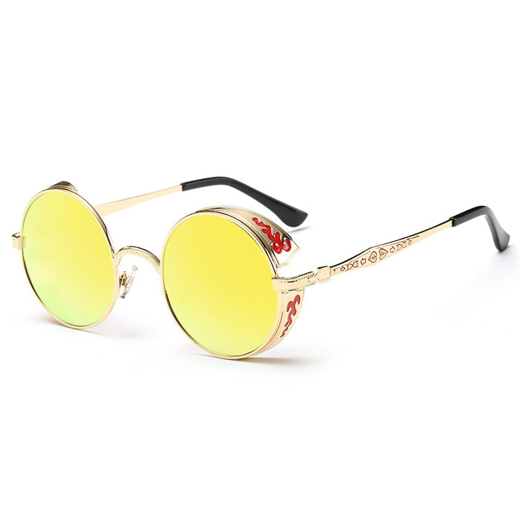 Retro Carved Round Sunglasses, Sunglasses#Tyrant gold box gold, Sunglasses#Gold frame gray sheet, Sunglasses#Gold frame red film, Sunglasses#silver frame ice blue, Sunglasses#silver frame gray sheet, Sunglasses#silver frame white mercury               ...