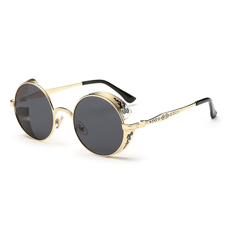 Retro Carved Round Sunglasses, Sunglasses#Tyrant gold box gold, Sunglasses#Gold frame gray sheet, Sunglasses#Gold frame red film, Sunglasses#silver frame ice blue, Sunglasses#silver frame gray sheet, Sunglasses#silver frame white mercury               ...