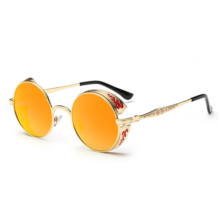Retro Carved Round Sunglasses, Sunglasses#Tyrant gold box gold, Sunglasses#Gold frame gray sheet, Sunglasses#Gold frame red film, Sunglasses#silver frame ice blue, Sunglasses#silver frame gray sheet, Sunglasses#silver frame white mercury               ...