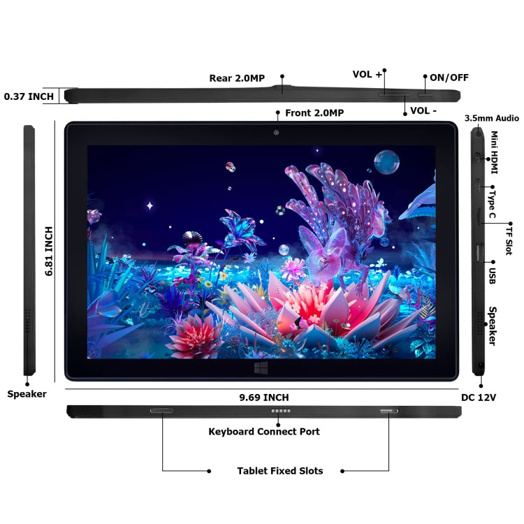 Windows 10, Intel Celeron J3455 Quad Core, Support TF Card & HDMI & Bluetooth & Dual WiFi, with Keyboard, N4000 4-Core 8GB+128GB with Keyboard
