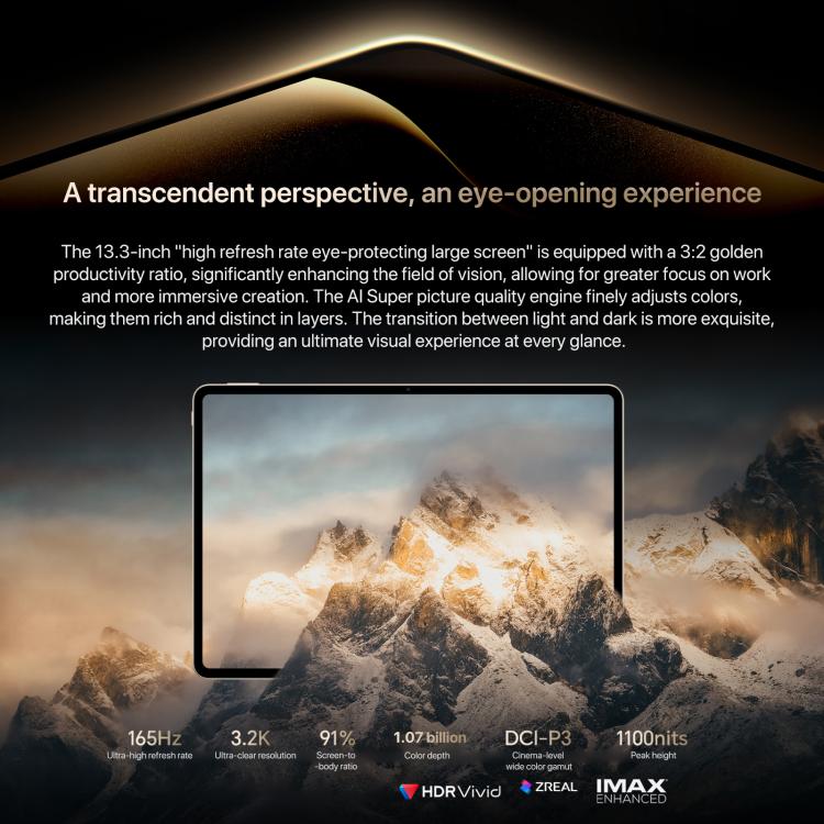 Honor MagicPad3 Pro 13.3 inch WiFi Tablet PC, 12GB+512GB MagicOS 10.0 Qualcomm Snapdragon 8 Lite Gen5 Octa Core, 12GB+512GB